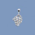Silver Grape Bunch Pendant - 25mm 