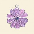 Silver Plated Lavender Pendant - 30mm 
