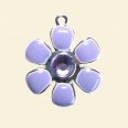 Silver Plated Lavender Flower Pendant - 30mm 