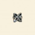 Pandora Style Metal Bead with Inset Crystal