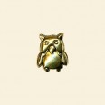 Gold Plated Metallised Owl Beads