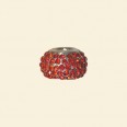 Pandora Style Metal Beads with Inset Red Crystals