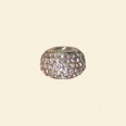 Pandora Style Metal Beads with Inset Pink Crystals