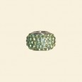 Pandora Style Metal Beads with Inset Green Crystals