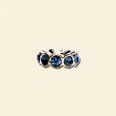 Pandora Style Metal Beads with Inset Blue Crystals