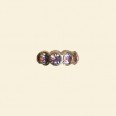 Pandora Style Metal Beads with Inset Pink Crystals