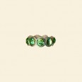 Pandora Style Metal Beads with Inset Green Crystals