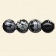 Large Hole Snowflake Obsidian Beads - 8mm - Pack of 10 