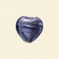 Lavender Glass Silver Foil Heart Bead - 15mm - Pack of 10 