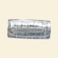 Crystal Glass Silver Foil Flat Tube Bead - 22mm x 10mm 