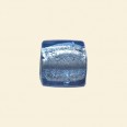 Light Blue Glass Silver Foil Flat Square Bead - 14mm 