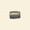 Grey Glass Silver Foil Tube Bead - 13mm x 8mm 