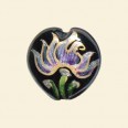Lavender Hand Painted Glass Heart Beads - 18mm 