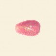 Pink Dichroic Glass Drop Sparkle Bead - 15mm x 10mm  