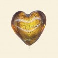 Topaz Glass Silver Foil Heart Bead - 20mm 