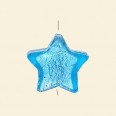 Aqua Glass Silver Foil Star Bead - 20mm 