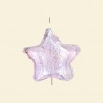 Pink Glass Silver Foil Star Bead - 20mm 