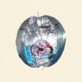 Pink/Blue Glass Silver Foil Flat Round Bead - 20mm 