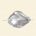 Crystal Glass Silver Foil Twist Bead - 20mm x 15mm