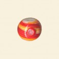 Red Glass Round Bead with Millefiori Badge - 14mm 