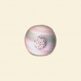 Pink Glass Round Bead with Millefiori Badge - 14mm 