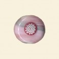 Pink Glass Cushion Bead with Millefiori Badge - 18mm 