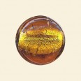 Topaz Glass Silver Foil Flat Disc Bead - 25mm 