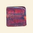 Red Glass Silver Foil Flat Square Bead - 25mm 