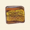 Topaz Glass Silver Foil Flat Square Bead - 25mm 