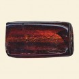 Red Glass Silver Foil Flat Oblong Bead - 35mm x 20mm 