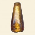 Topaz Glass Silver Foil Drop Bead - 35mm x 15mm 