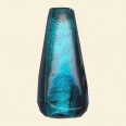 Aqua Glass Silver Foil Drop Bead - 35mm x 15mm 