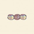 Purple Glass Oval Beads - One Side Glitter, One Side Plain - 6mm x 5mm - Pack of 10  