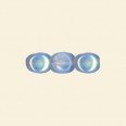 Blue Glass Oval Beads - One Side Glitter, One Side Plain - 6mm x 5mm - Pack of 10  