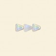 Crystal Glass Triangle Beads - One Side Glitter, One Side Plain - 5mm - Pack of 10  