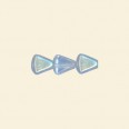 Blue Glass Triangle Beads - One Side Glitter, One Side Plain - 5mm - Pack of 10  