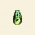 Green Glass Silver Foiled Beads - 16mm x 8mm 