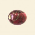 Pink Glass Bead with Gold Stripe - 16mm x 13mm 