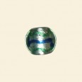 Green Glass Silver Foil Round Beads - 12mm 