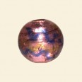 Pink Glass Silver Foil Round Beads - 16mm 