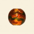Orange Glass Silver Foil Round Beads - 16mm 