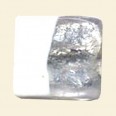 Crystal Two-Tone Glass Silver Foil Flat Square Bead - 25mm 