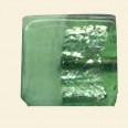 Green Two-Tone Glass Silver Foil Flat quare Bead - 25mm 