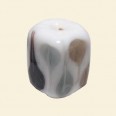 Black/Brown Matt Glass Tube Bead - 15mm x 10mm 