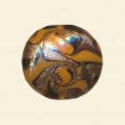Topaz Glass Gold Foil Cushion Bead - 20mm 