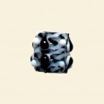 Black Glass Spotty Tube Beads - 14mm x 12mm 