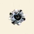Black Glass Spotty Drum Beads - 12mm x 10mm 