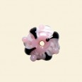 Pink Glass Spotty Drum Beads - 12mm x 10mm 