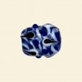 Blue Glass Spotty Nugget Beads - 18mm x 15mm 