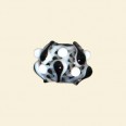 Black Glass Spotty Round Beads - 12mm 